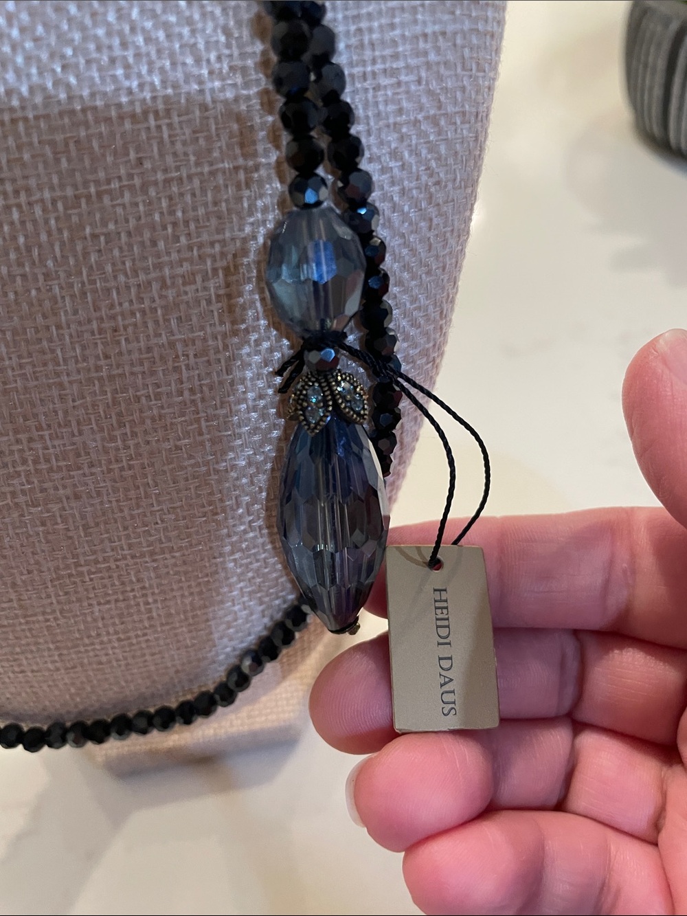 Heidi Daus Black Crystal Long Lariat Necklace and brasalette set MRSP $295 - Picture 14 of 17